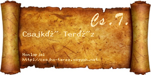 Csajkó Teréz névjegykártya